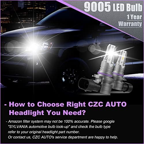 CZC auto 9005 / HB3 LED žarulje, 9005 300% svjetlije LED lagere 6500K Cool White LED žarulja, IP65 vodootporan 9005 LED farak konverzijski komplet, 2 pakovanje