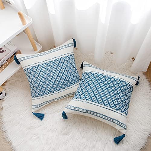 OOHSOCOZY jastuk pokriva 18x18, jastuci za bacanje Boho za modernu seosku kauču, tkaninu tkaninu, jastučni umetci nisu uključeni