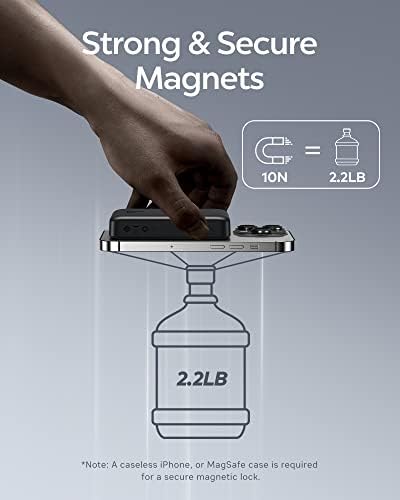 Baseus magnetski bežični prijenosni punjač, ​​10000mAh baterija sa USB C kablom PD 20W magnetna banka, za MAGSAFE, za iPhone 14/13/12 serije, crna