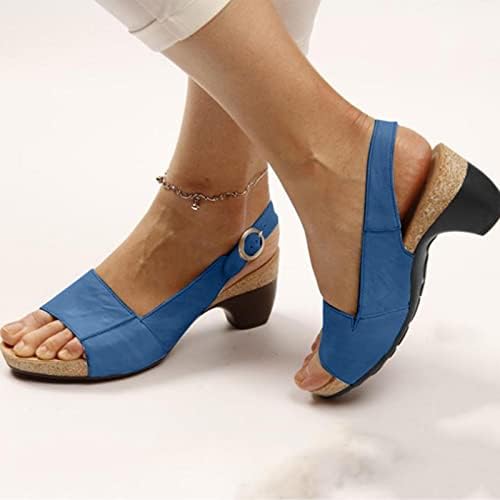 Chunky pete sandale za žene Ljetne drešene kancelarijske sandale klizne cipele za gležnjače metalne papuče