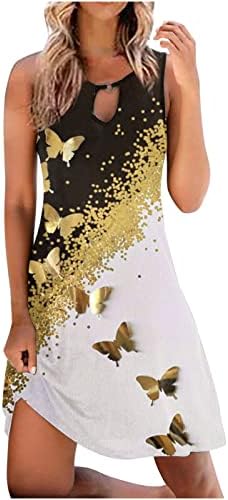Ljetne haljine za žene 2023 Butterfly bandelion haljina bez rukava cvjetna majica haljina casual floto mini