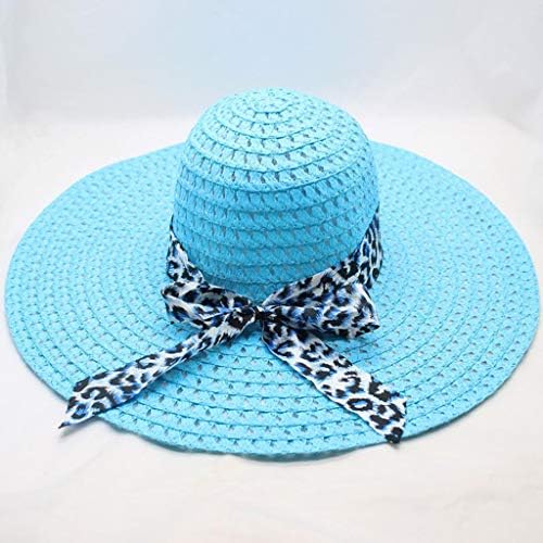 Slamnati ženski Leopard šeširi veliki šešir za sunce Floppy kapa Print bejzbol kape na plaži Cool šeširi