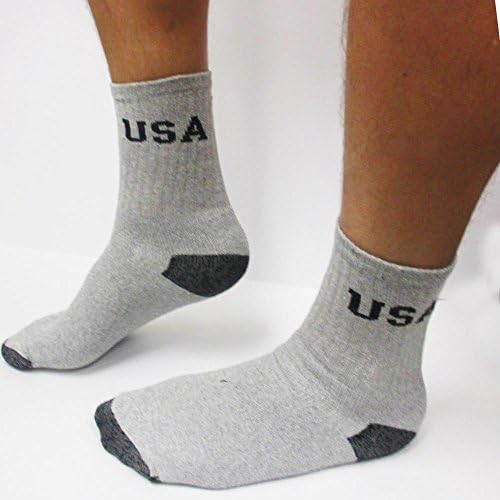 4 parova Muški atletik USA Cushioned Crew Socks Siva Sport Premium pamuk 10-13