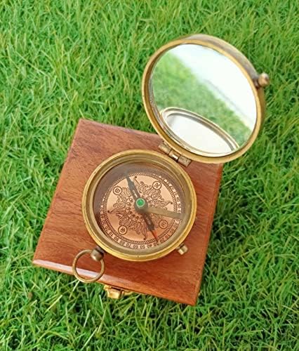 Kompas Vintage Mesing pomorski kompas 2 sa drvenim okvirom Predmet mog sina planinarenje Avantura Alat za preživljavanje antiknog kolekcionarskog kompasa poklon od strane temaDeeVeivalArtCity