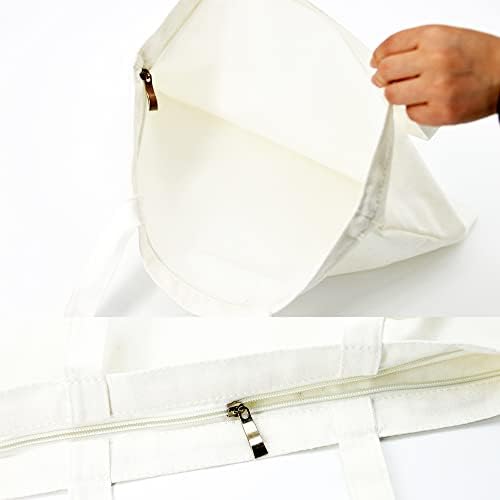 XIAOJIA ženska Platnena torba za kupovinu višekratna estetska Eko torba torbe za rame Storage putni poklon-Bijela