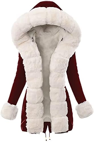 AdSSDQ tunički kaputi za žene Boxy Fit Holiday Cloats dugi rukav Hurry Lounge Hoody Patchwork Solid Snežni noćni kaputi