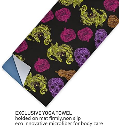 Pokrivač vežerskog joga Halloween-lubanja-vještica-puckkin joga ručnik joga ručnik