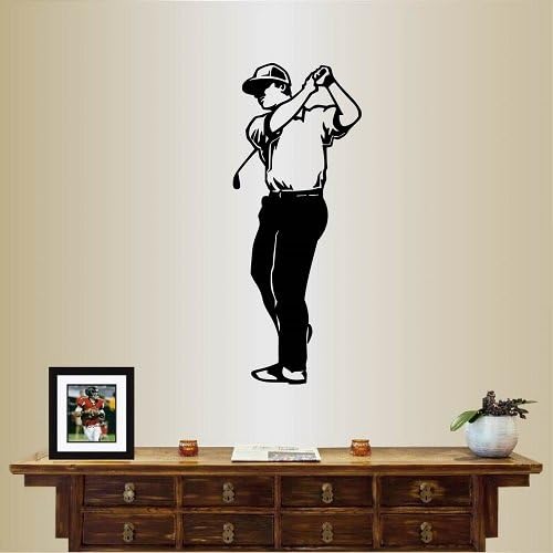 Zidna Vinilna Naljepnica Home Decor Umjetnička Naljepnica Golf Igrač Golfer Golf Man Sportska Soba Uklonjivi