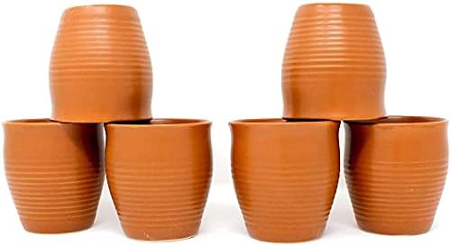 Atcusa Indian Ceramic 6 PC Kulhar Kulhad Cups Tradicionalni indijski Chai čajni set čaja od 6, šalica za