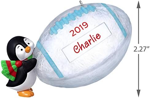 Hallmark uspomena Božićni Ornament 2019 godina datiran, fudbalska zvijezda Penguin DIY personalizirani