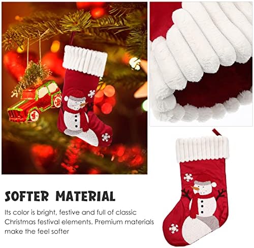 Aboofan Božićne čarape Snjegović vezene čarape Sock Viseći bombonski poklon torbe Kamin Viseći božićni ukras za odmor Xmas Poklon