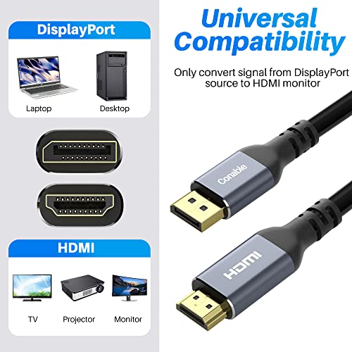 4K DisplayPort do HDMI kabela 35FT 4k @ 60Hz HDR Ultra HD Uni-usmjeren aktivni DP za HDMI nosač kabela 4k @ 60Hz, 2k @ 120Hz, 1080p za HDTV, monitor, projektor sa 5 kablova, 2 HDMI adapter - 35 stopa