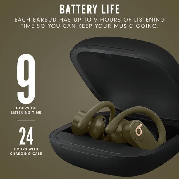 Beats_by_dre Beats Powerbeats Pro bežične slušalice-Bluetooth slušalice klase 1-uključuju torbicu za nošenje , krpu za čišćenje, privjesak za ključeve-Moss