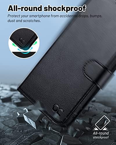 OCASE kompatibilan sa Galaxy S23 5G futrolom za Novčanik, PU kožna Flip Folio futrola sa držačima za kartice RFID blokirajući nosač [Shockproof TPU Inner Shell] poklopac telefona 6,1 inča - Crna