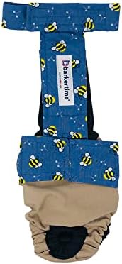 Barkertime Happy Bees na smeđoj bež vodootpornoj Premium peleni za pse otpornoj na bijeg, s, sa rupom za rep-proizvedeno u SAD-u