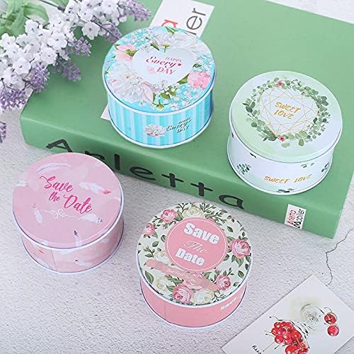 KaitEra 6pcs 14 stilova Tin Jar Box Candy poklon kutija vjenčani tuš za bebe rođendan poklon nakit zaptiveni