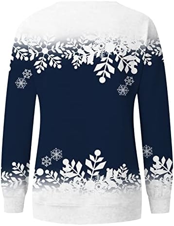 Safeydaddy 2022 Božićni ružni džemperi za žene, dugim rukavima grafički tees Ženski pola zip pulover dukseve