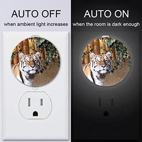 2 paketa Plug-in Nightlight LED Night Light Tigher Print sa senzorom od sumraka do zore za dečiju sobu, dečiju