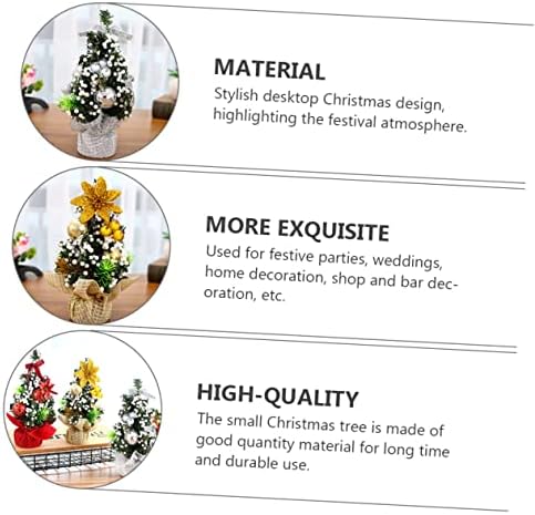 Solustre 3pcs stol i cvijet viseći mali borov pribor za božićne božićne minijature za Xmas Decor Mini