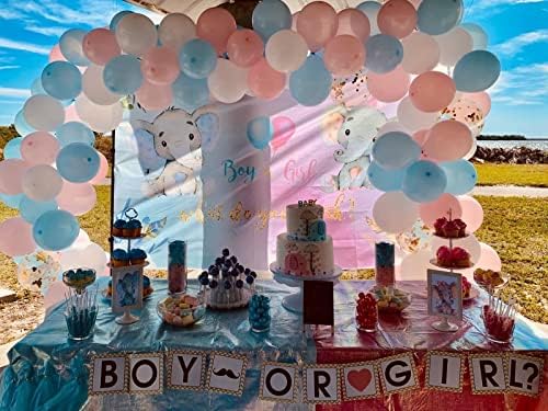 HUAYI Spol otkriva pozadinu za djevojčice ili dječake baner za zabavu Pink ili Blue Elephant Photography pozadina kikiriki Baby Shower torta Tabela dekoracija rekviziti 5x3ft W-2209