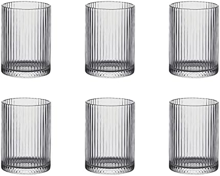 DESYIFO Glass Cups Vintage Glassware, 15 oz Origami stil transparentan koktel naočare Set 6, mješoviti Drinkware Setovi za koktel, voda, piće, sok, vino