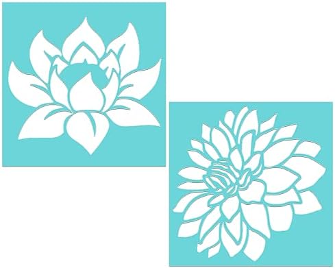 Dahlia i Lotus svileni cvjetni šabloni za slikanje na drvu, platnu, tkaninu, zidovima i još mnogo toga,