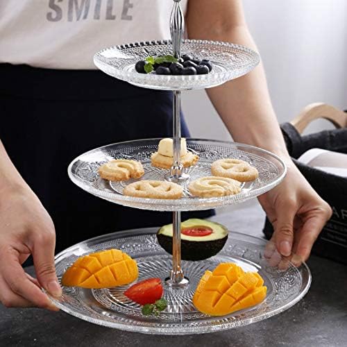 Shypt stalak za torte voće tanjir za užinu za hranu ploče 3-slojne plastične ploče ladice za čuvanje Vjenčanja