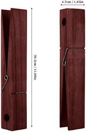 WEMUR 2 drvene štipaljke, 12-inčni džinovski stalak za peškire, drvene prirodne džinovske štipaljke za DIY zanate,