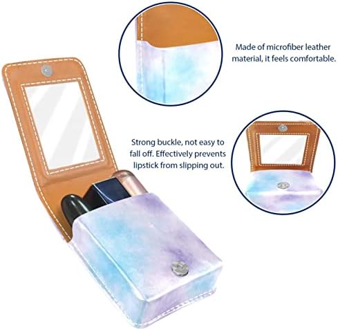 ORYUEKAN Mini torba za šminkanje sa ogledalom, torbica za kvačilo od umjetne kože, Tie Dye Art Blue Purple