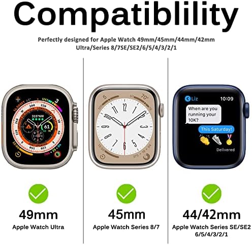 Miimall Titanium bend za Apple Watch Band 49mm 45mm 44mm 42mm, titanijum metalni remen sa dvostrukim gumb za iwatch laganu traku za Apple Watch Ultra Se serije 8 7 6 5 4 -Black