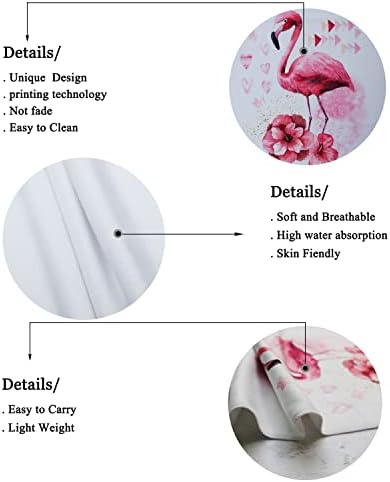 Iuocfer Pink Flamingo ručnici HIBISCUS Cvijeće ručnici za kupanje visoko upijaju kuhinjske ručnike za kuhinje 13,6 x 29 'za svakodnevnu upotrebu u domaćinstvu | Kućni ukras | Carry-on Hotel Gym SpA