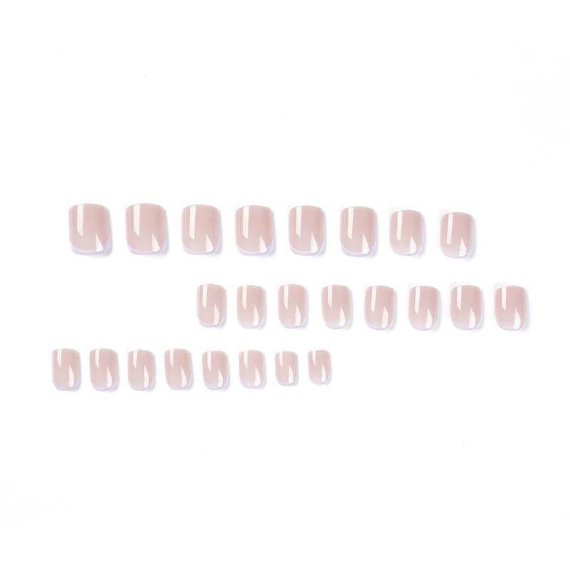 DOUBNINE Press na noktima kratki kvadrat Nude prirodno ružičasto svakodnevno nošenje puni poklopac