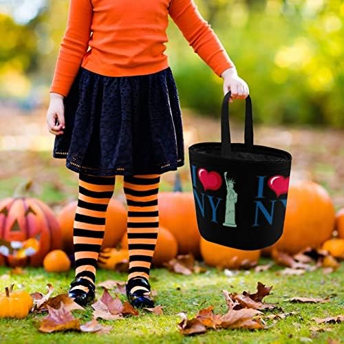 Volim New York City Funny Halloween Trick Or Treat Bucket Candy Basket tote handle torba za zabavu Hoilday ukras