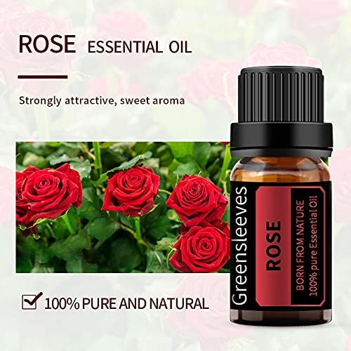 Greensleeves Rose Esencijalni uljni set, čista aromaterapija terapijska ulja za difuzor, ovlaživač,