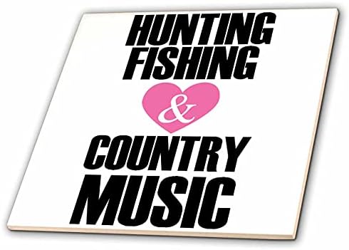 3drose Lov ribolov Country Music poklon za Hunter County music Lover-Tiles