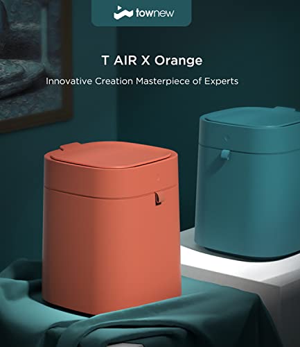 TOWNEW t Air X narandžasta Samozatvarajuća kanta za smeće, automatska kanta za smeće od 3,5 galona sa senzorom pokreta i ručkom, pametna kanta za smeće za dnevni boravak spavaća soba kuhinjski toalet, narandžasta