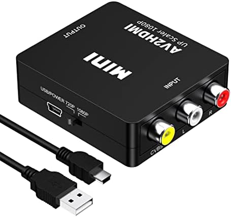 Cuxnoo RCA u HDMI adapter, 1080p AV do HDMI Converter sa audio izlazom za TV štapić, Chromecast, Roku, Xbox, PS4, DVD player, VHS VCR itd.