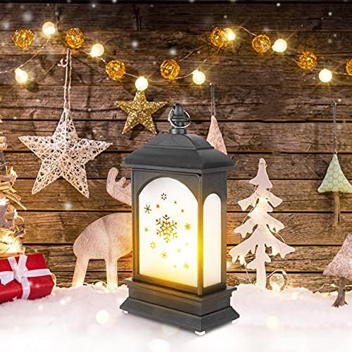 Personalizirani Božić ukrasi Božić kuća dekoracije unutra izvan Božić Party Dekoracije Elk pahuljica štampanje ukras poklon LED svjetlosni Vjetar fenjer Božić Snow Lantern
