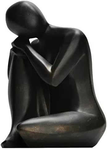 Guichifun misliober Resin apstraktna skulptura - Kolekcionarska žena Figurinska umjetnost Kućni ured za knjige s božićnim rođendom Crni dekor Božićni rođendan Pokloni za muškarce i žene 5,25 x 6,25 x 8,5 inča