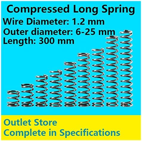 Spremne opruge pogodne su za većinu popravke i oporavljajući se proljetni kompresion dugački proljetni prečnik žice 1,2 mm, vanjski promjer 6-15mm, dužina 300 mm dugačka opruga)