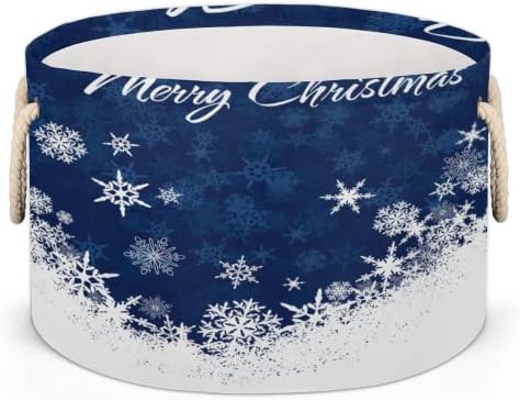 Snowflake božićne plave velike košare za skladištenje basketa za pranje rublja sa ručkim košarom