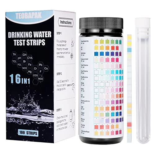 16 u 1 kompleti za ispitivanje vode za vodu za piće, 100 kom komplet za testiranje vode za piće, trake