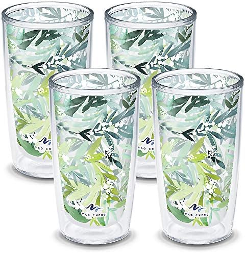 Tervis proizveden u SAD-u sa dvostrukim zidovima Yao Cheng zeleni kristal izolovana čaša za čaše čuva piće hladno & amp; vruće, 16oz 4pk, Lush Mimosa