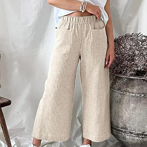 Ženske trake Print Capri hlače široke noge harem lounge hlače vrećaste visoke struke elastične palika pantalone