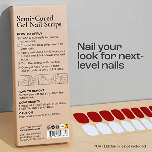 Gya Labs set naljepnica za nokte-dugotrajni nokti za žene - Polusušene gel trake za nokte - naljepnice za nokte za Nail Art Kit / sezonske pahulje & Classic Rouge