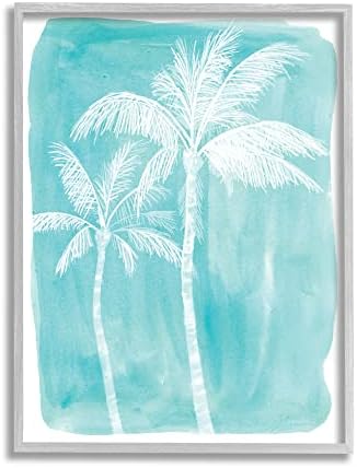 Stupell Industries Bijela Palma plava tropska slika, dizajn Kamdon Kreations