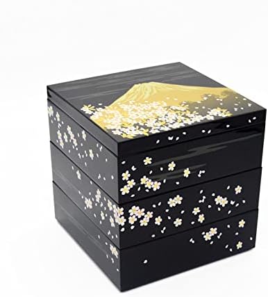 Zimkai Sakura Sushi Box, Bento kutija, troslojna novogodišnja kutija za ručak, kutija za slastičarstvo crveno i plavo