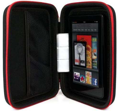 VanGoddy Harlin crvena crna tvrda školjka torbica za ASUS ZenPad, MeMO Pad, VivoTab 7 - 8inch Tablet + slušalice sa mikrofonom
