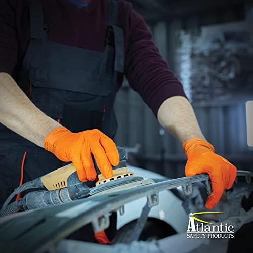 Atlantic Sigurnosne proizvode nevjerojatne narančaste velike rukavice za jednokratnu upotrebu, 8-mil, lateks i prah, narančasta