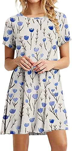 Ženska 2023. ljetna mini haljina modni okrugli vrat kratki rukav polka tački ispis slatka haljina